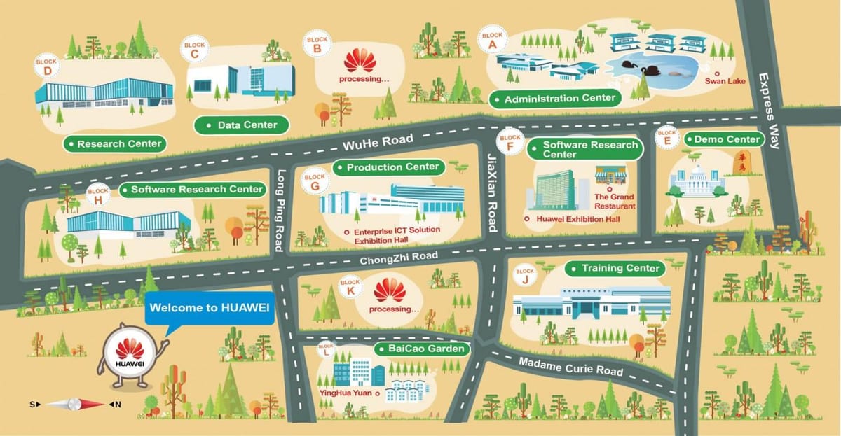 mapa ng huawei Shenzhen