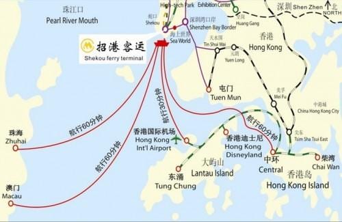 mapa ng shekou ferry terminal