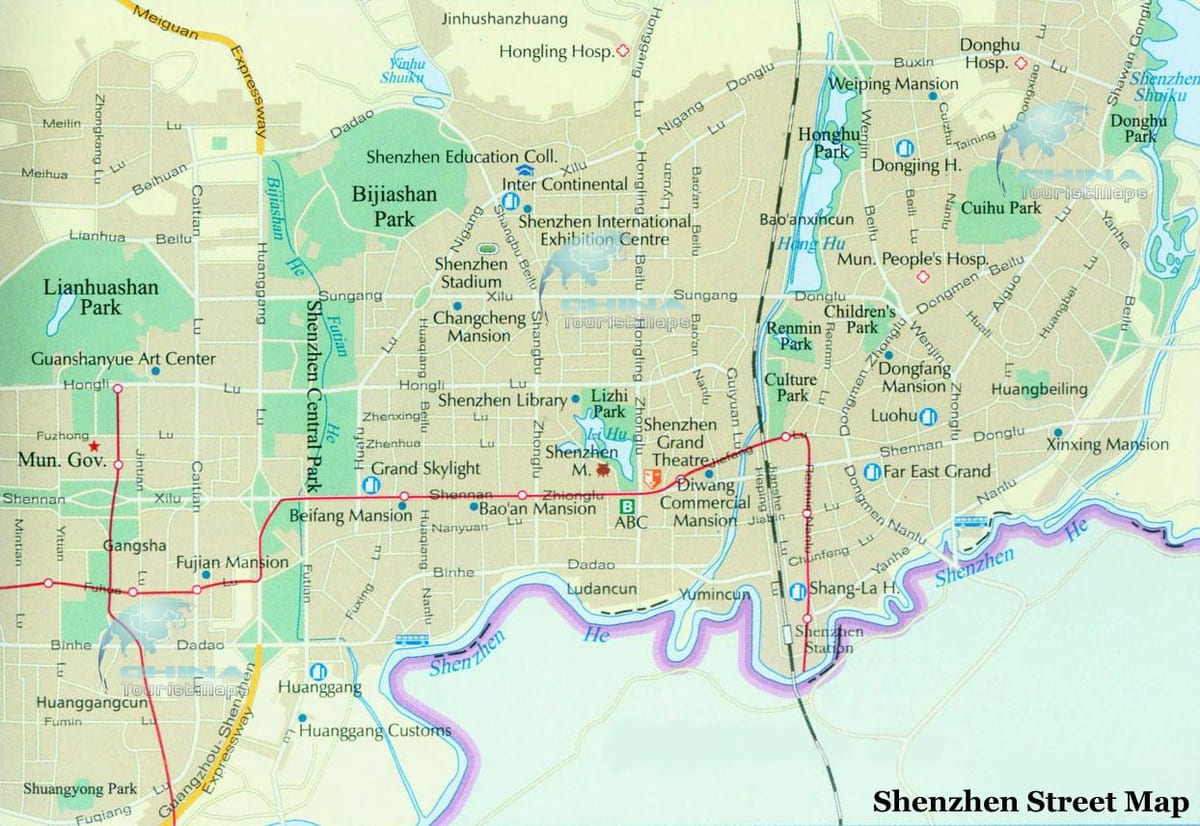 mapa ng bayan ng Shenzhen