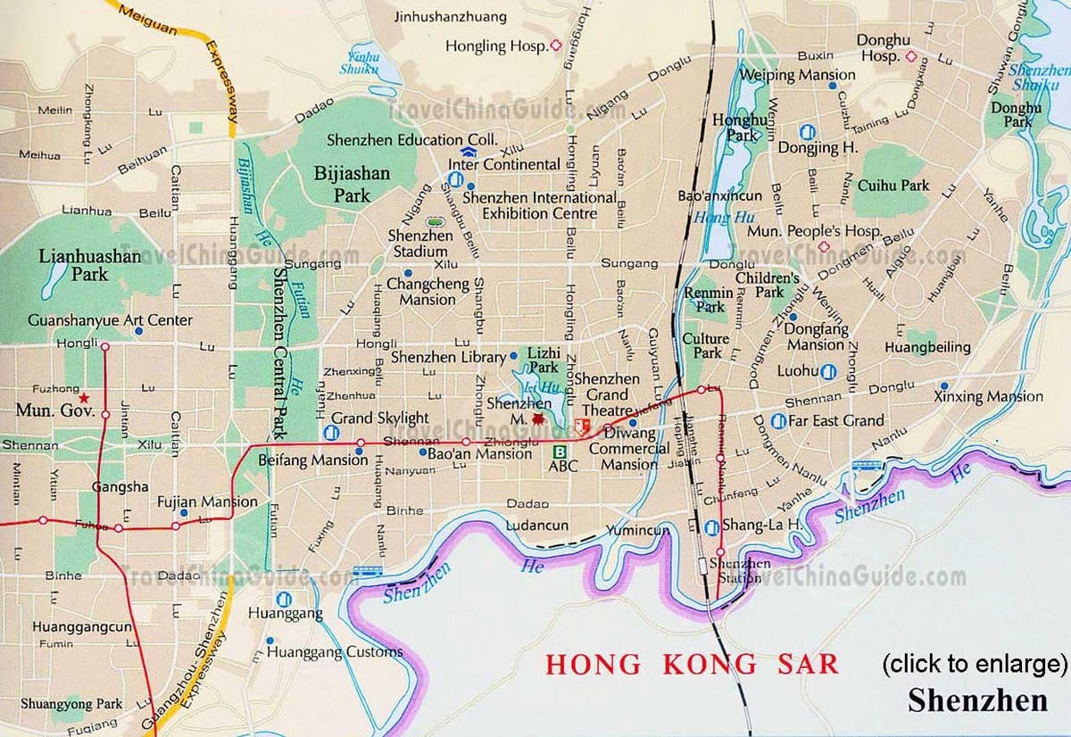 Shenzhen guangdong China ng mapa