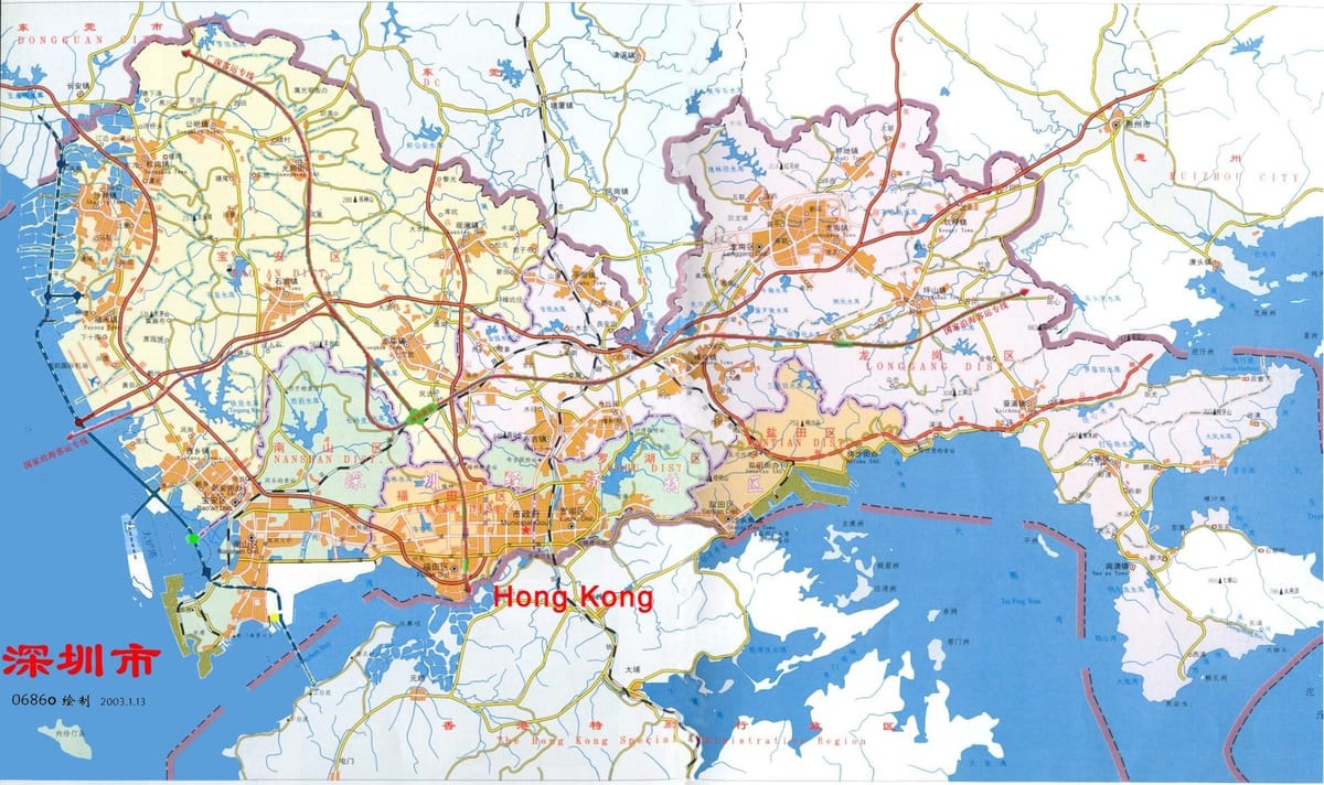 mapa ng Shenzhen ems China