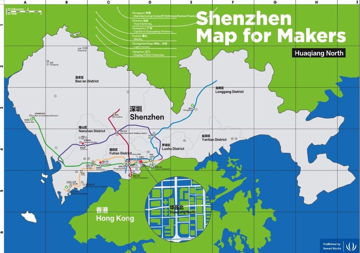 mapa ng Shenzhen mapa para sa mga gumagawa ng