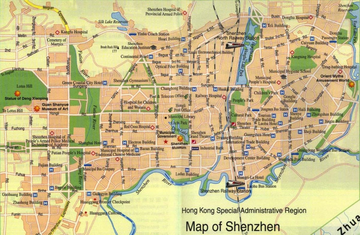 mapa ng Shenzhen city