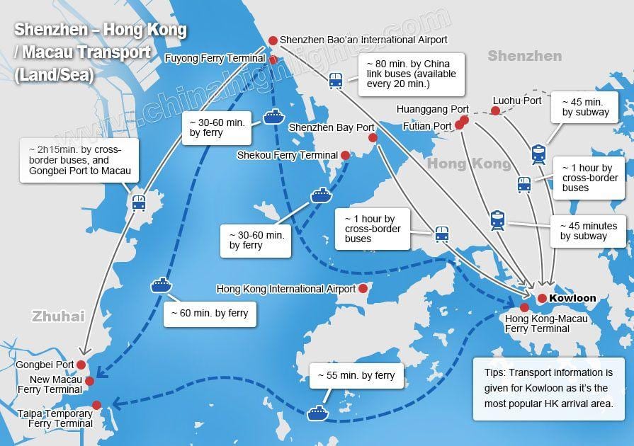 mapa ng zhuhai ferry terminal